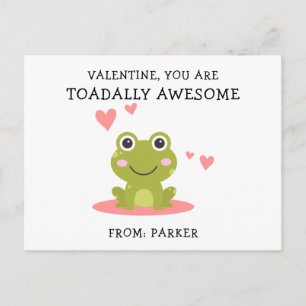 Cute Toadally Awesome Classroom Valentine Postcard