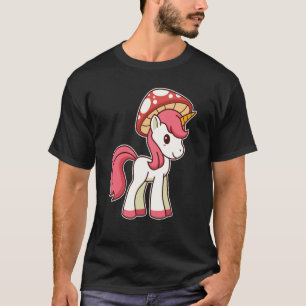 Cute Toadstool Unicorn With Mushroom Hat T-Shirt