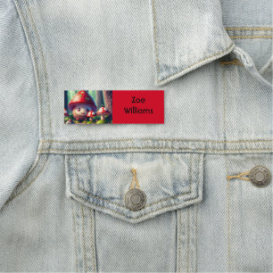 Cute toadstools in the forest - good luck name tag