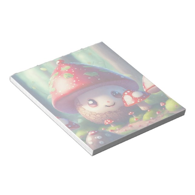 Cute toadstools in the forest, lucky notepad (Angled)