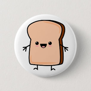 Cute Toast Bread 6 Cm Round Badge