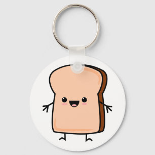 Cute Toast Bread Key Ring