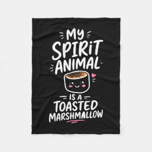 Cute toasted marshmallow  fleece blanket