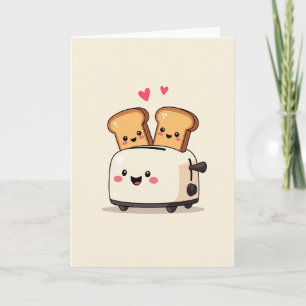 Cute Toaster Love Couple Card