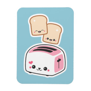 Cute Toaster with Happy Toast Magnet