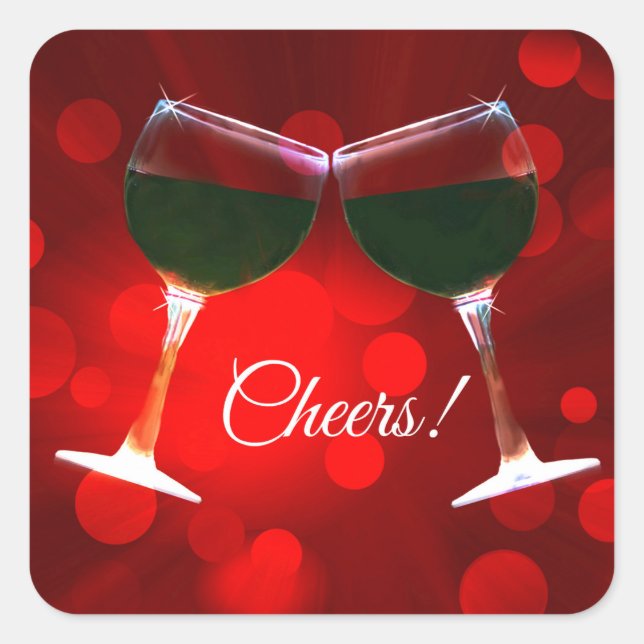 Cute Toasting Glasses Wine Stickers (Front)