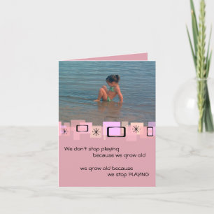 Cute Toddler At The Beach Birthday Greeting Card