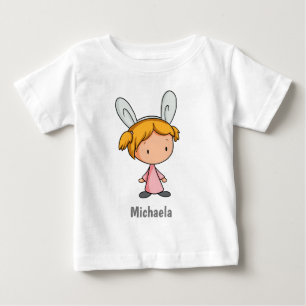 Cute Toddler Girl with Bunny Ears Easter  Baby T-Shirt