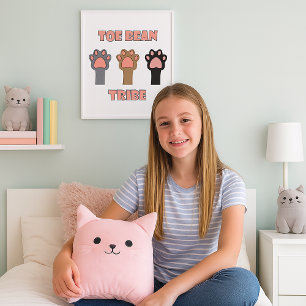 Cute Toe Bean Tribe Cat Paw Trio Design Poster