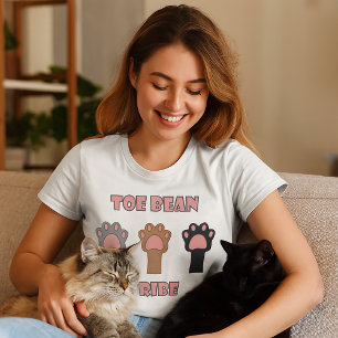Cute Toe Bean Tribe Cat Paw Trio Design T-Shirt