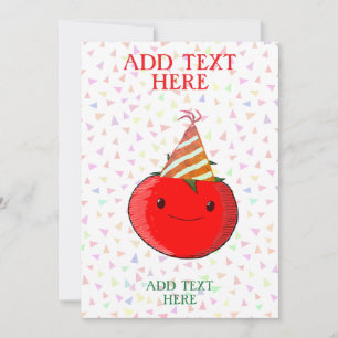 Cute Tomato Birthday Invitation