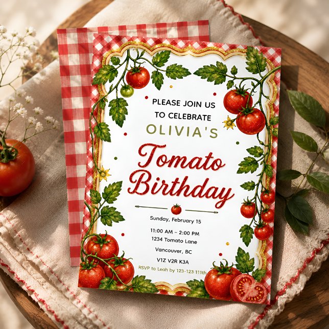 Cute Tomato Birthday Party Invitation (Creator Uploaded)
