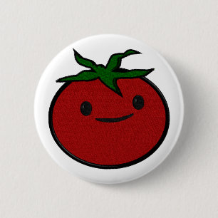 Cute Tomato Embroidery Print 6 Cm Round Badge
