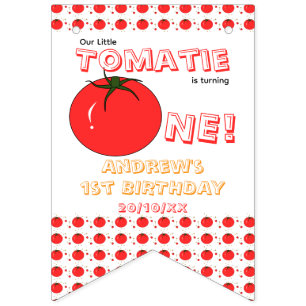 Cute Tomato Gender Neutral 1st Birthday Bunting
