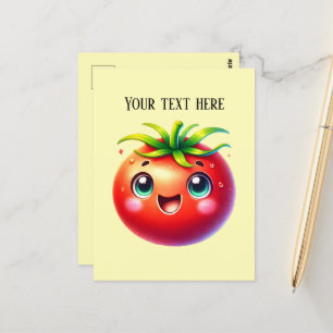 Cute tomato lovers add text postcard