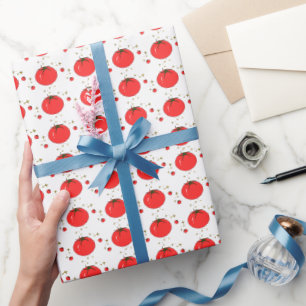 Cute Tomato Pattern Wrapping Paper