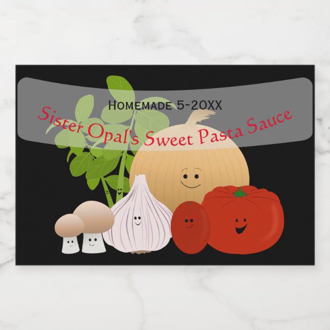 Cute Tomato Sauce Food Label (Single Label)