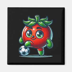 Cute Tomato Soccer Player Kawaii Footll Cartoon Magnet