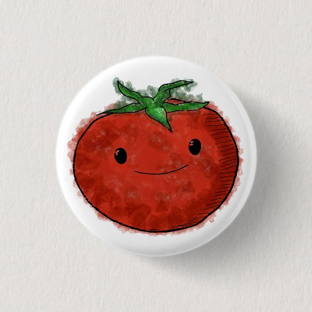 Cute Tomato Watercolor 3 Cm Round Badge (Front)