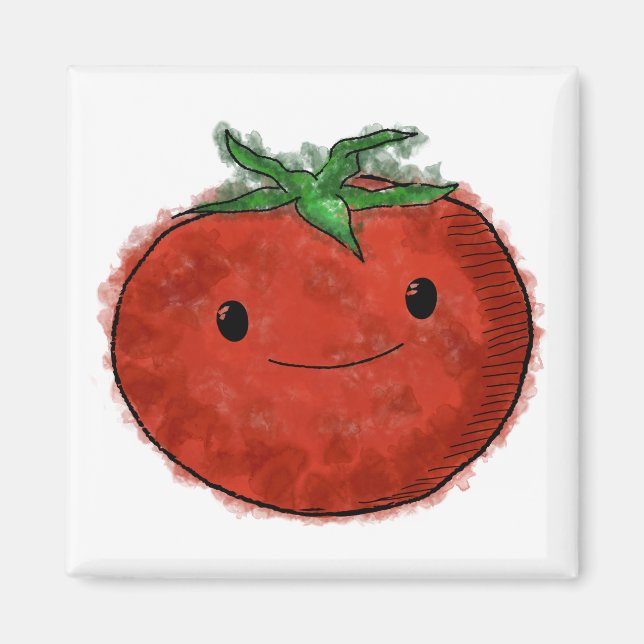 Cute Tomato Watercolor Magnet (Front)