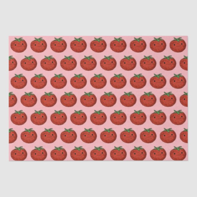 Cute Tomato Watercolor Tissue Paper (Front)