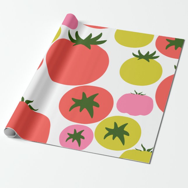 Cute Tomato Wrapping Paper (Unrolled)