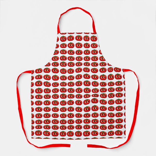 Cute Tomatoes Smiling Summer Apron (Front)