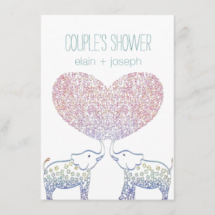 Cute Tons of LOVE Elephant COUPLES SHOWER Invitation