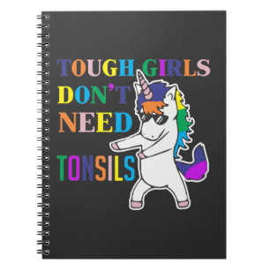 Cute Tonsil Removal Surgery Unicorn Girl Recovery Notebook