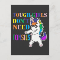 Cute Tonsil Removal Surgery Unicorn Girl Recovery
