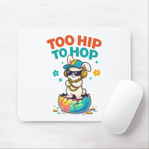 Cute Too Hip to Hop Bunny Illustration Mouse Mat