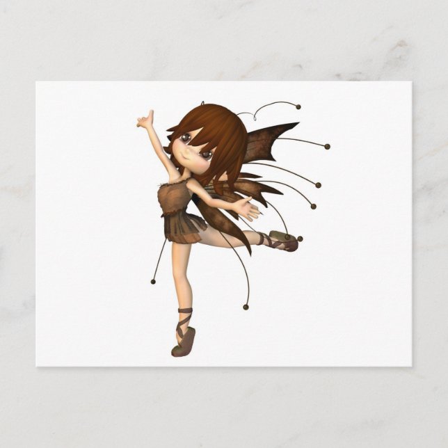 Cute Toon Autumn Fairy Postcard (Front)