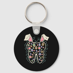 Cute Tooth Bunny Easter Funny Teeth Dentist Dental Key Ring