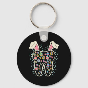 Cute Tooth Bunny Easter Funny Teeth Dentist Dental Key Ring
