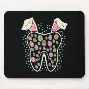 Cute Tooth Bunny Easter Funny Teeth Dentist Dental Mouse Mat