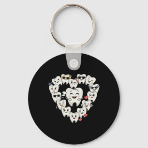 Cute Tooth Cartoon Valentine Dental Hygienist _1 Key Ring