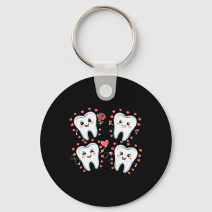 Cute Tooth Cartoon Valentine Dental Hygienist Key Ring