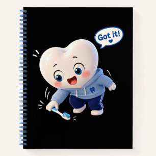 Cute Tooth Character "Got It!" Dental Hygienist Bl Notebook