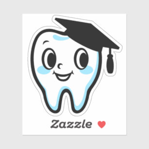 Cute tooth character wearing a mortarboard