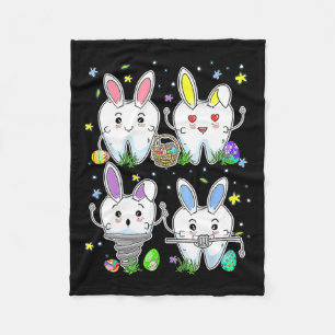 Cute Tooth Dental Squad Dental Assistant Easter Da Fleece Blanket