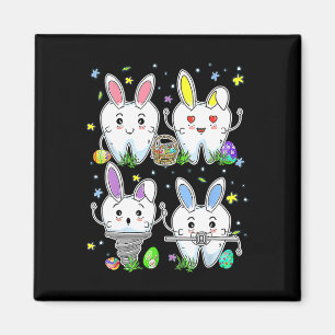 Cute Tooth Dental Squad Dental Assistant Easter Da Magnet