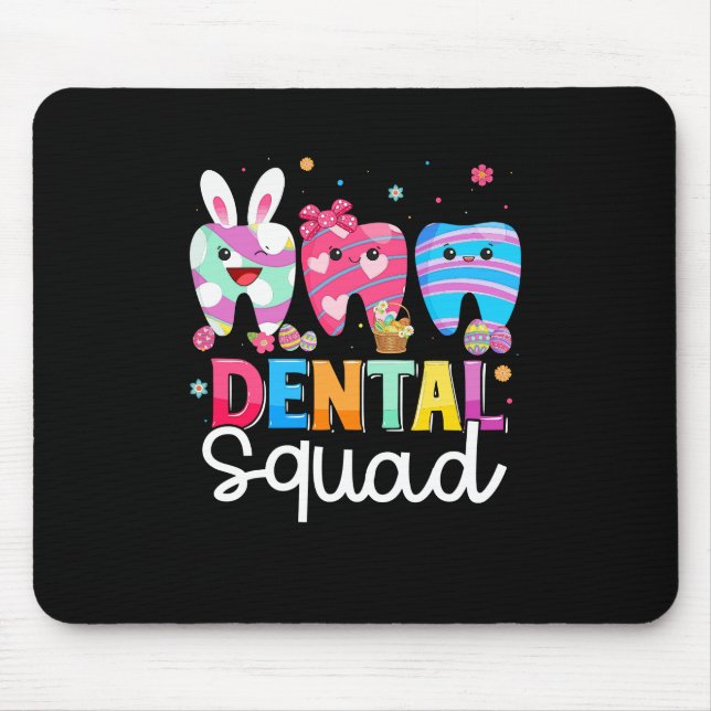 Cute Tooth Dental Squad Dental Assistant Eggs East Mouse Mat (Front)