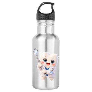 Cute Tooth Dentist Steel Water Bottle Dental Gif