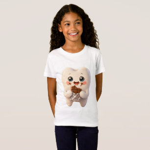 Cute Tooth Eating Chocolate Kawaii Kids T-Shirt