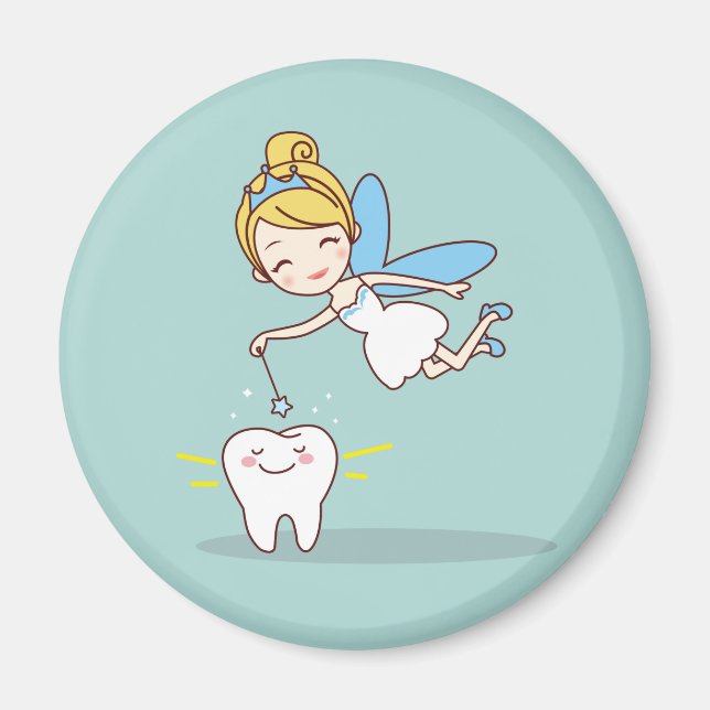Cute Tooth Fairy Background  Magnet (Front)