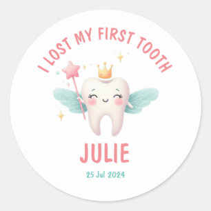 Cute Tooth Fairy Customizable Classic Round Sticker