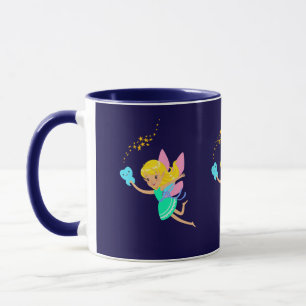 Cute Tooth Fairy Flying With A Tooth And Stars. Mug
