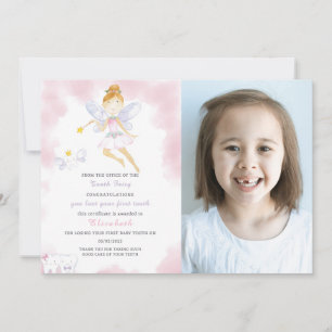 Cute Tooth Fairy Letter With Photo Invitation