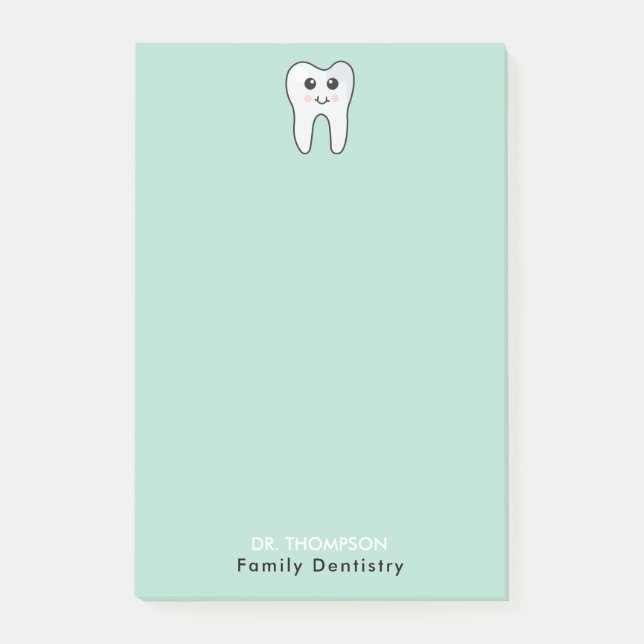 Cute Tooth Family Dentistry Post-it Notes (Front)