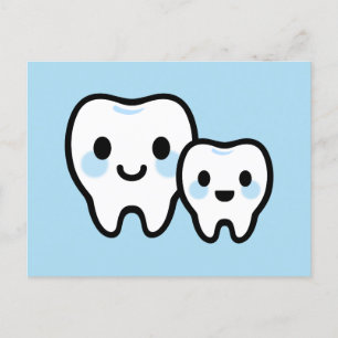 Cute Tooth Family – Smiling Parent & Child Design Holiday Postcard